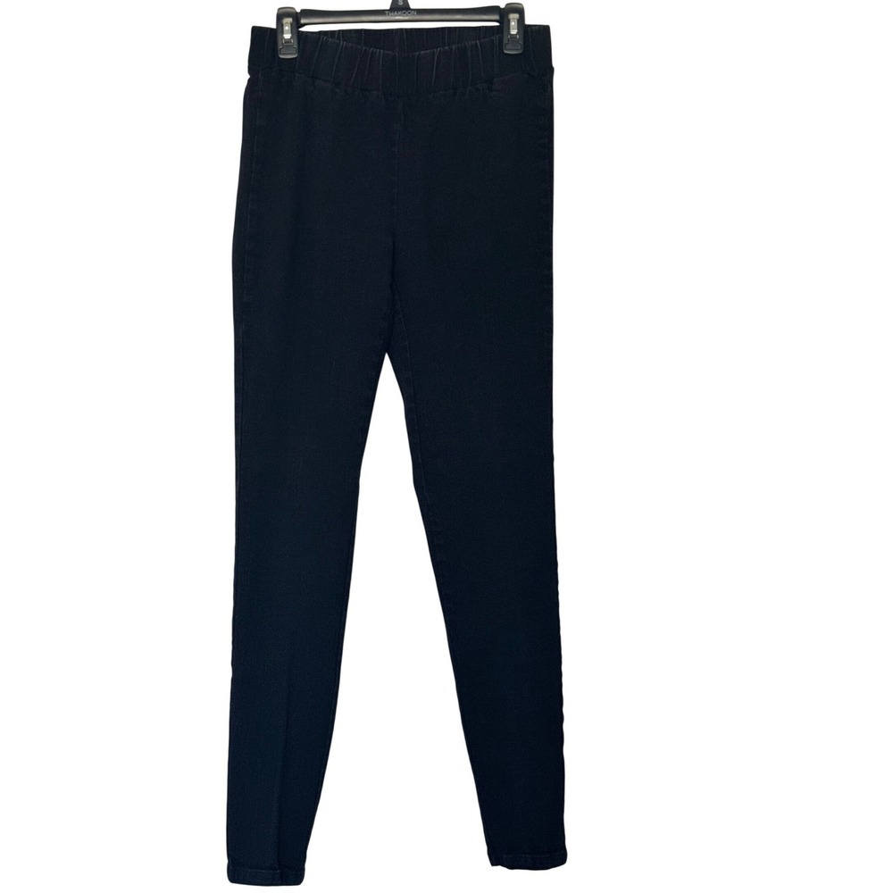 Soft Surroundings Leggings Black Denim Stretch Pull On Womens Medium Tall